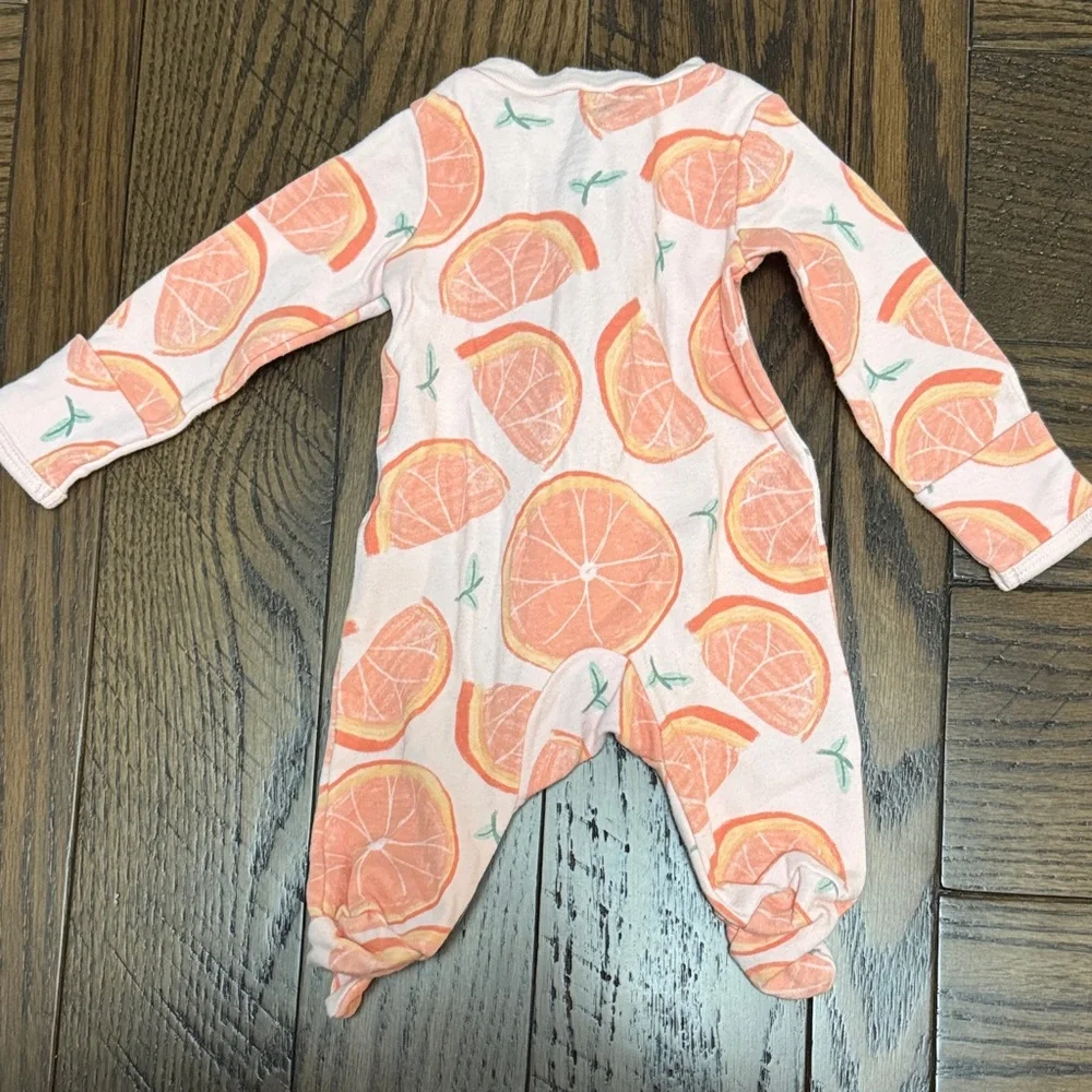 Carter's Baby Footie Sleepers - Mint Green, Peach, White with Prints - Picture 8 of 10